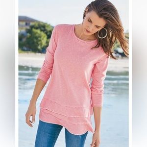 SOFT SURROUNDINGS Colette Tee Coral Stripe